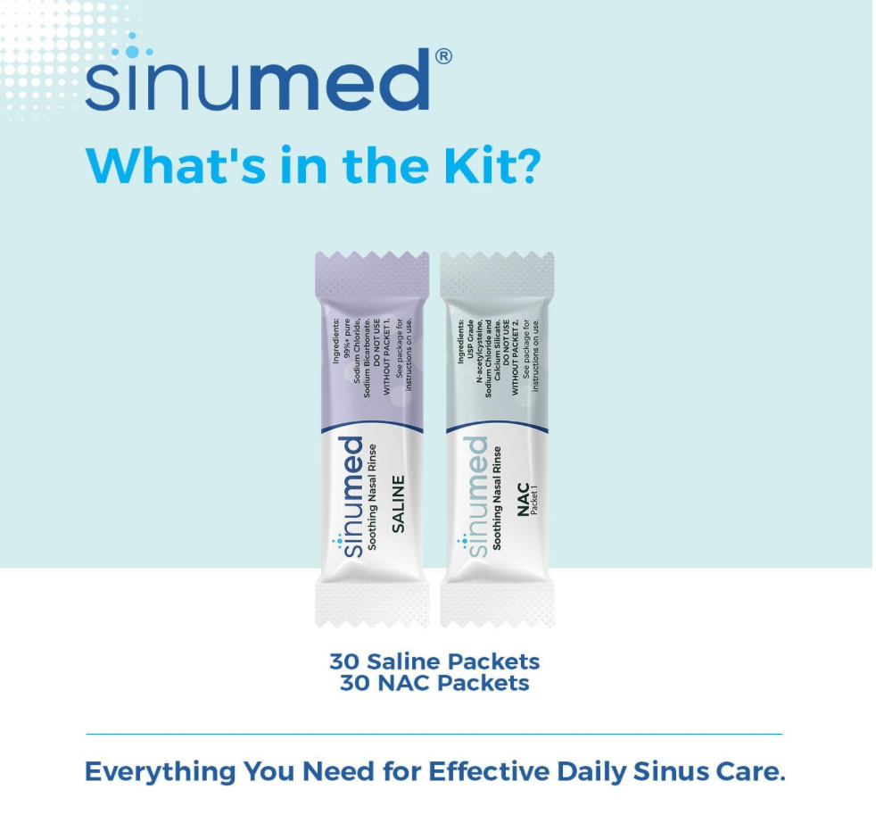 SinuMed Premium NAC Sinus Rinse Solution Refils - 60 PK