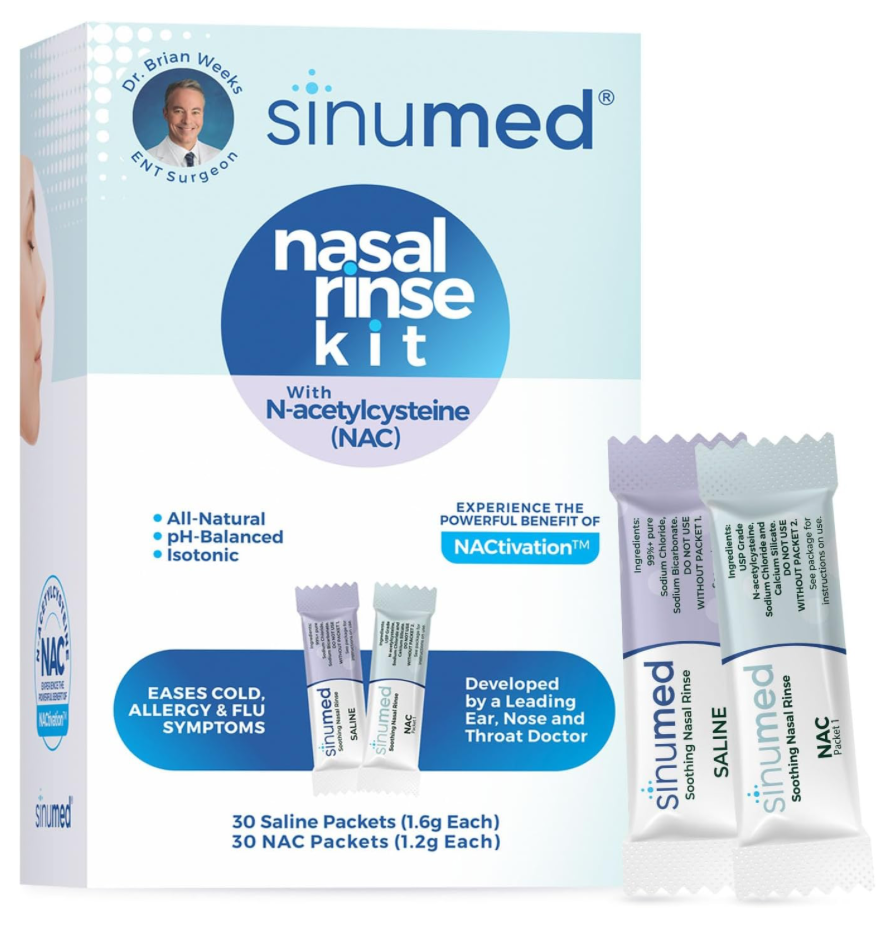 SinuMed Premium NAC Sinus Rinse Solution Refils - 60 PK